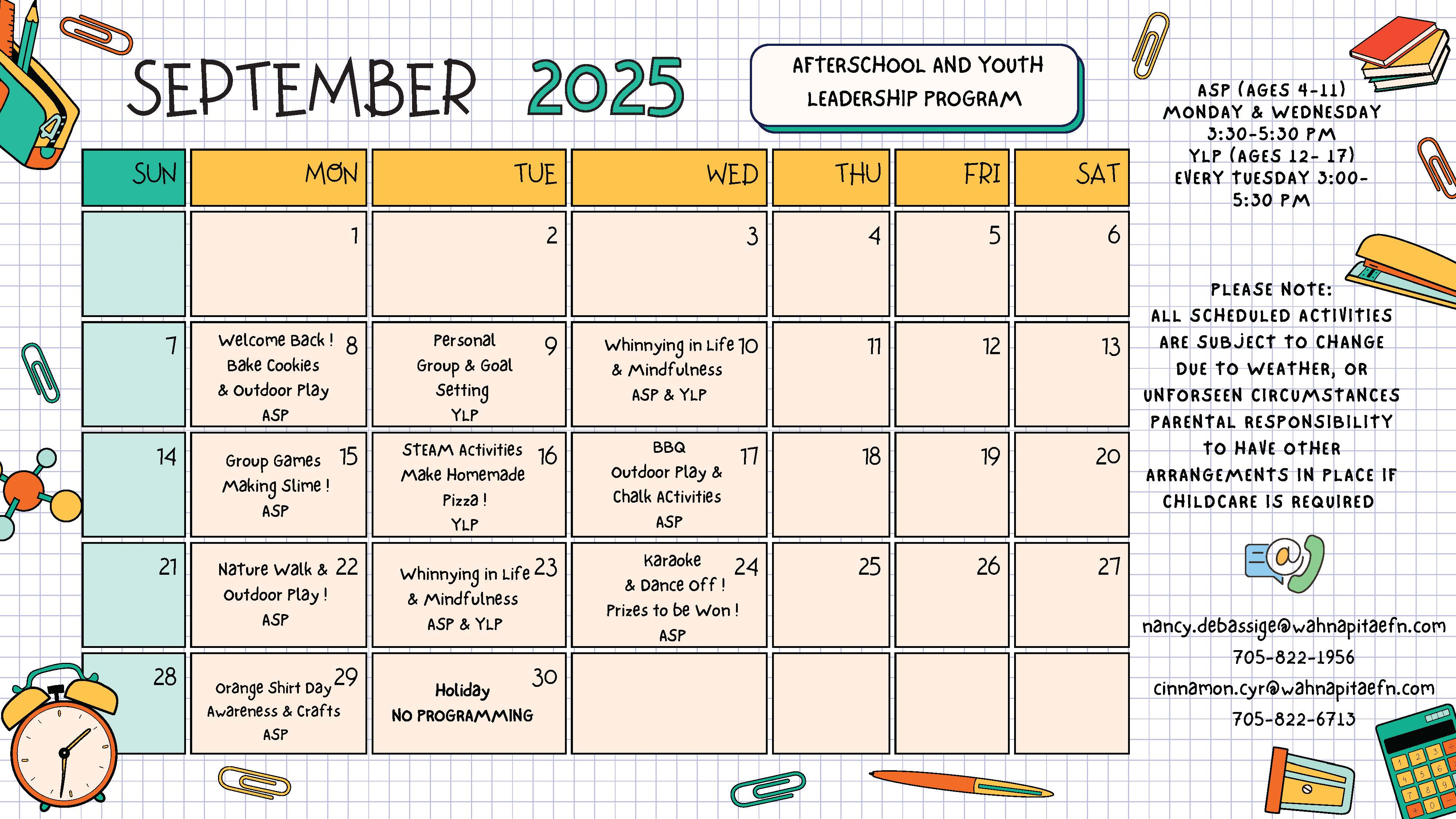 Summer Camp Calendars July August 2025 3