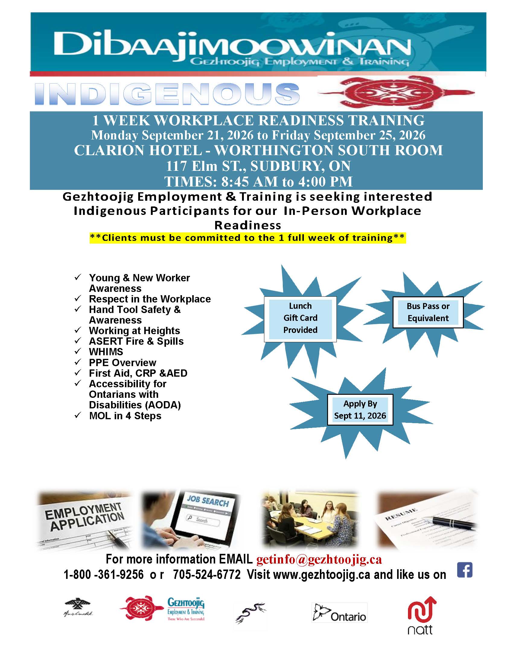 1 Week Workplace Readiness Training Sept 21 to 25 2026
