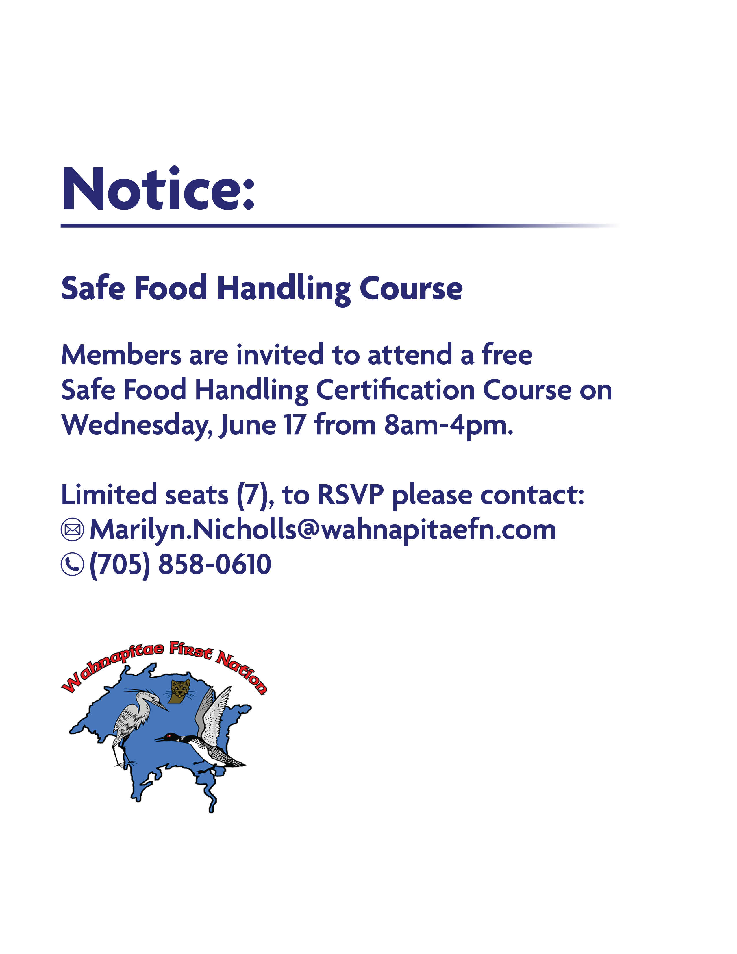 notice safe food handlers course june2026