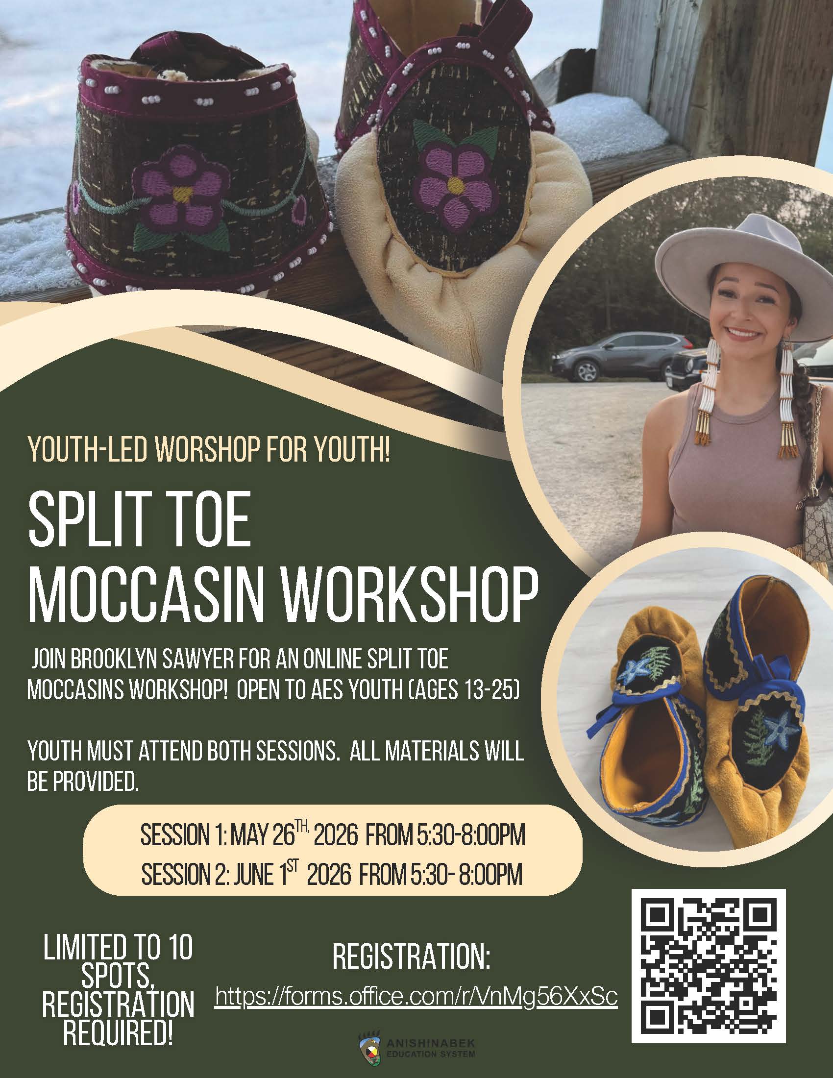 Flyer: Youth-Led Split Toe Moccasin Workshop