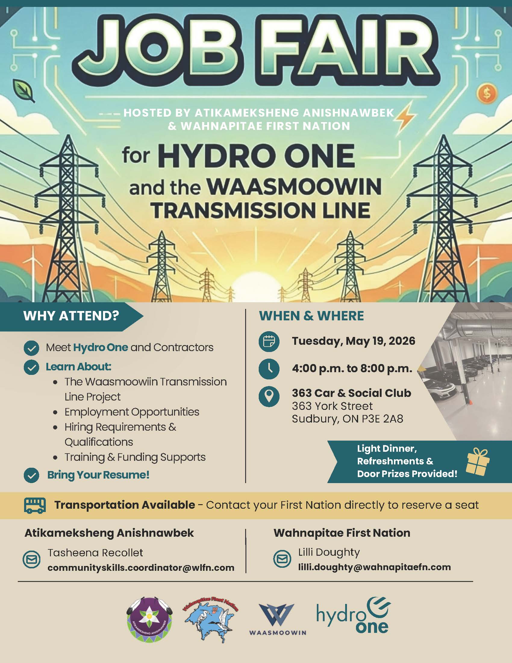 Waasmoowin Job Fair Atikameksheng Anishnawbek Wahnapitae First Nation